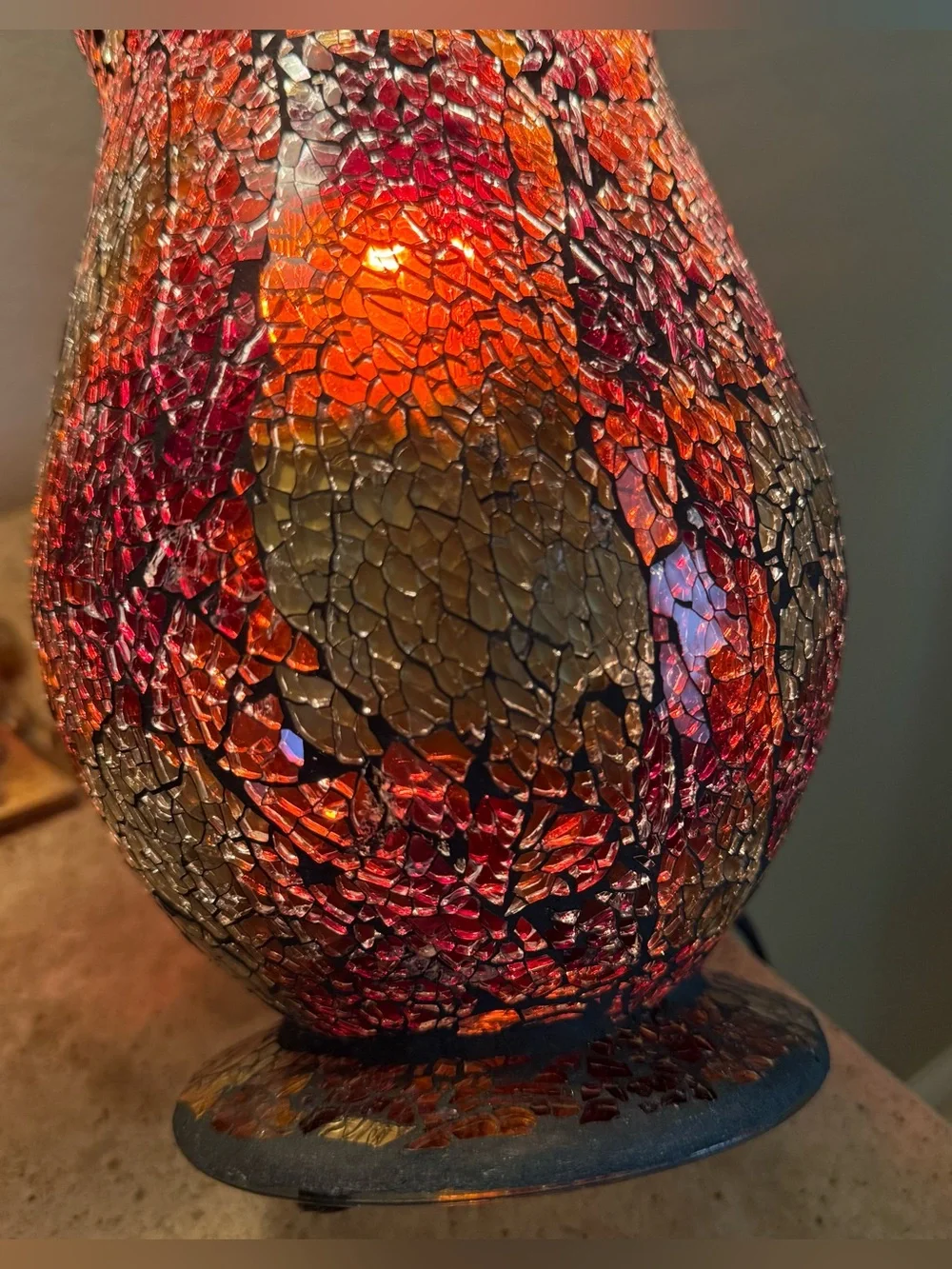 Crackle Glass Mosaic Accent Lamp